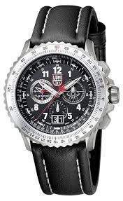 Luminox F-22 Raptor Chronograph Titanium Black Dial Black Leather Strap Date Divers Quartz Men’s Watch XA.9241