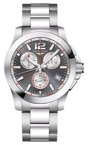 Special Edition Longines Conquest 1/100th Roland Garros Chronograph Stainless Steel Gray Dial Date Divers Quartz Men’s Watch L3.700.4.79.6